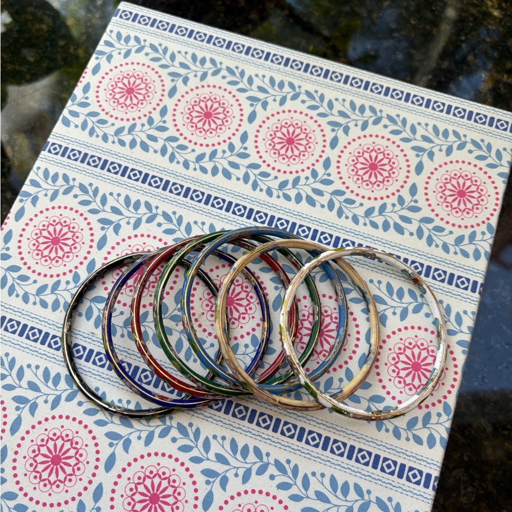 Vintage Cloisonné Bangle Set - Picture 3 of 3